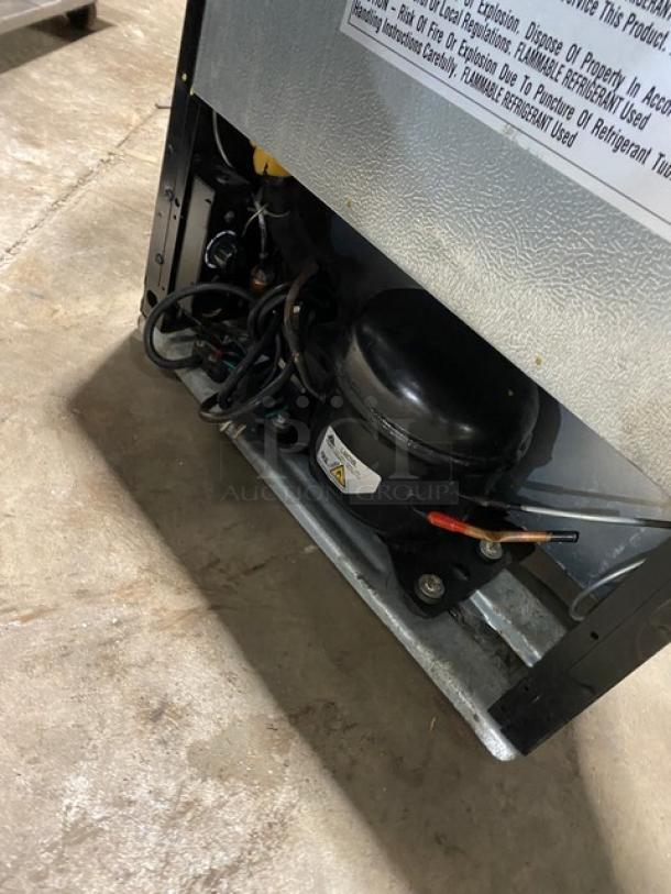 2020 Antarctic Star BD60E countertop freezer, 115V, featuring poly coated racks. Visible label notes caution for flammable refrigerant.