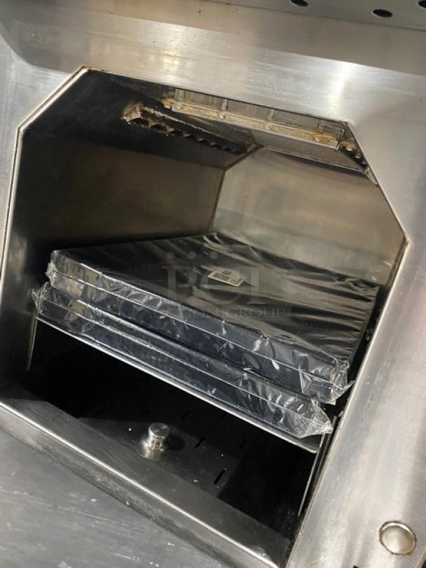 Merrychef EIKONE2 rapid cook oven, stainless steel interior, model EIKONE2, 208/240V, new condition with wrapped trays.