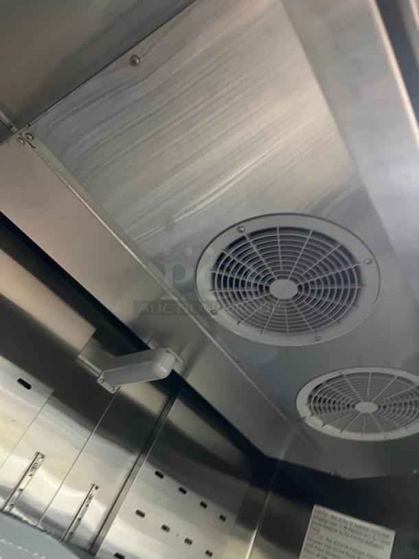 2018 Atosa 2 Door Reach In Freezer, Model MCF8703GR. Features view-through doors, poly-coated racks, and casters. 115V, 1 Phase.