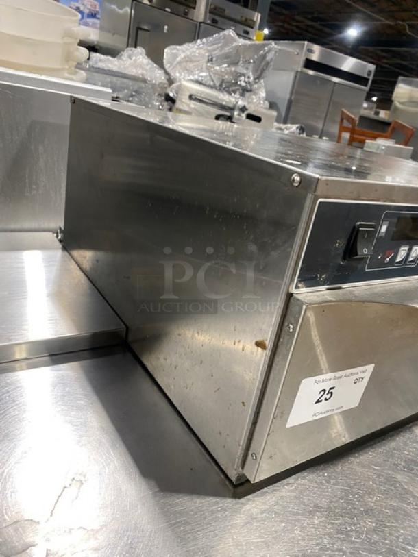 Alto Shaam Model 5001D stainless steel warming drawer, Halo Heat series, visible control panel, 120V 1Phase, serial 3138863-1.