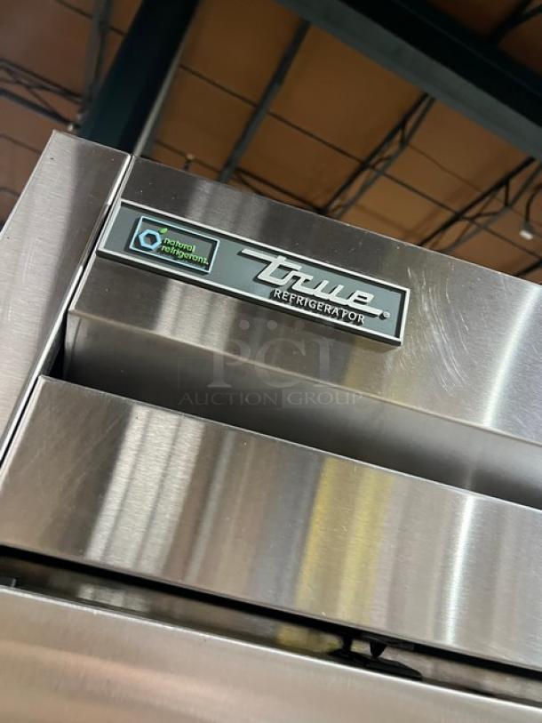 True T72HC commercial 3-door refrigerator, stainless steel, excellent condition, 115V, 1-phase, on casters, Serial 9346812.