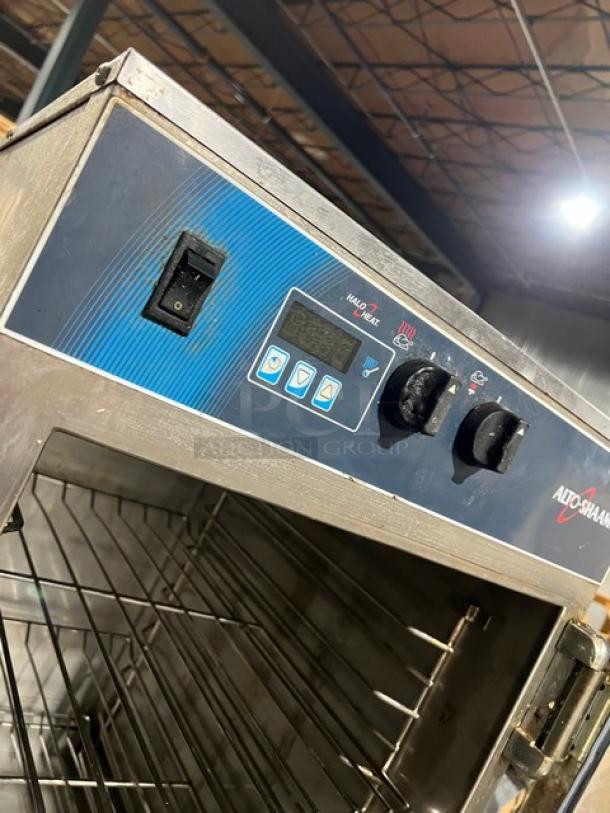 Alto Shaam 1000-TH/11 Cook-N-Hold Oven, stainless steel, Halo Heat, on commercial stand with casters, serial 1717949000.