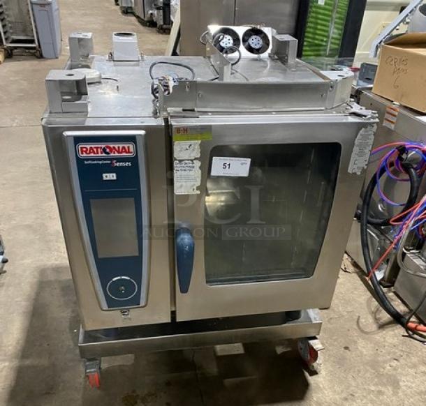 Rational Commercial Electric Combi Oven, SelfCooking Center 5 Senses Series, stainless steel, view-through door, used condition.
