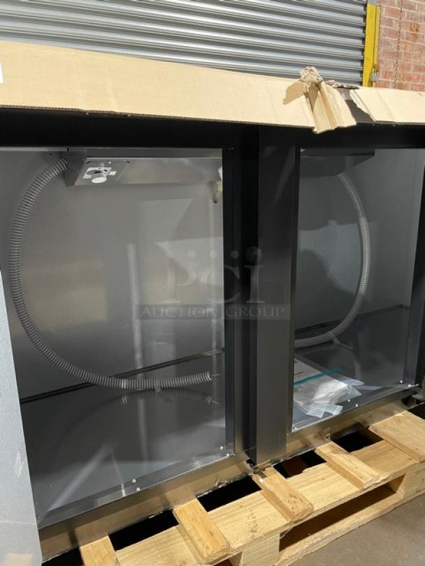 Blue Air 3-Door Kegerator Model BDD90-4D, scratch-n-dent, unused in box, 115V, 1 phase, direct draw beer cooler.