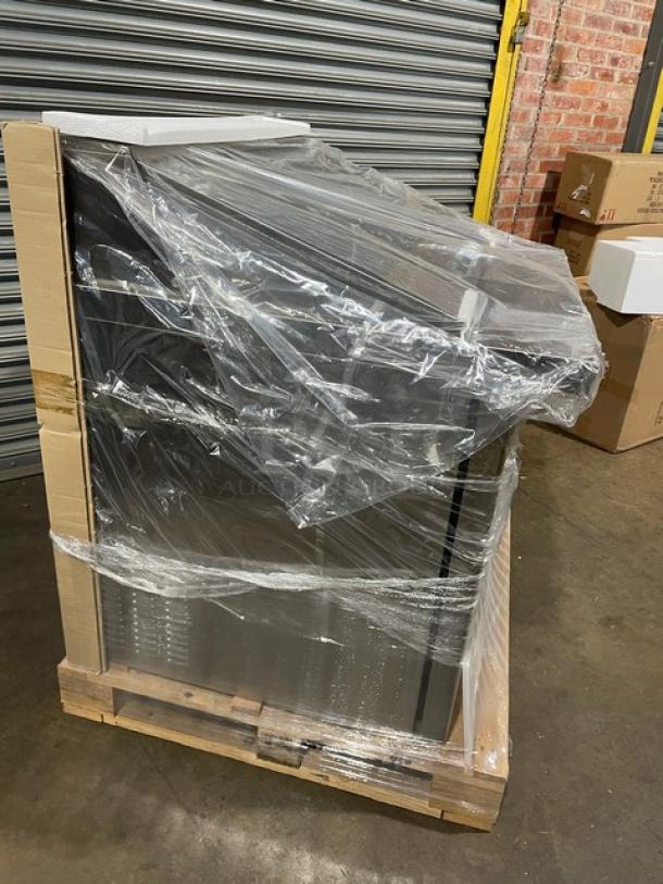 Blue Air BLMT36 refrigerated sandwich prep table, brand new in box, 36" model, 115V, on casters, scratch-n-dent condition.