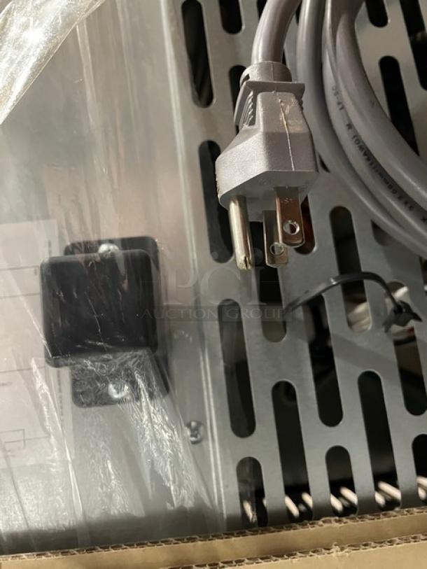 Brand new Blue Air 36" refrigerated mega top sandwich prep table, model BLMT36, 115V, in original packaging.