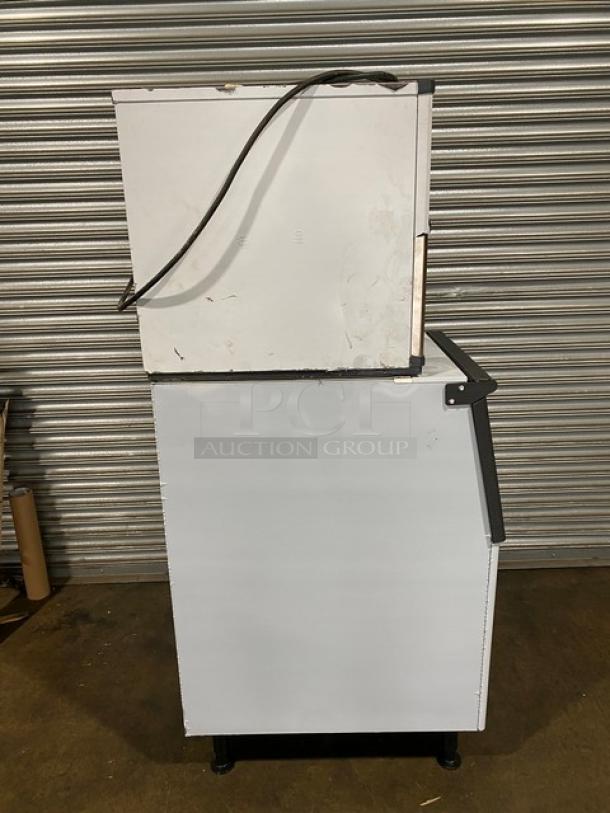 New Scotsman Air Cooled Prodigy Plus Nugget Ice Machine with Ice Bin, NS0422A-1B, 420 lbs capacity, 115V, on legs, serial 22101320017020.