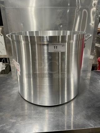 New Adcraft 120 Quart Brazier Pot, Hyperion 3 Series, Model H3SP120, with handles. Stainless steel, commercial-grade.