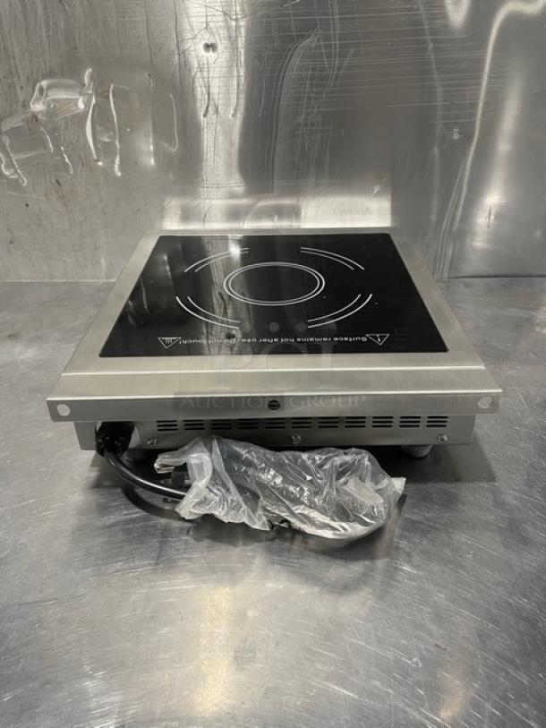 2015 Adcraft INDB120V Induction Cooker, stainless steel, new condition, commercial countertop single burner, serial 12150270.