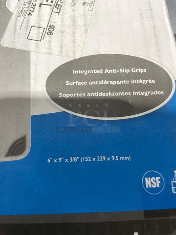 New San Jamar Saf-T-Grip Bar Boards with integrated anti-slip grips. Dimensions: 6"x9"x3/8". NSF certified.