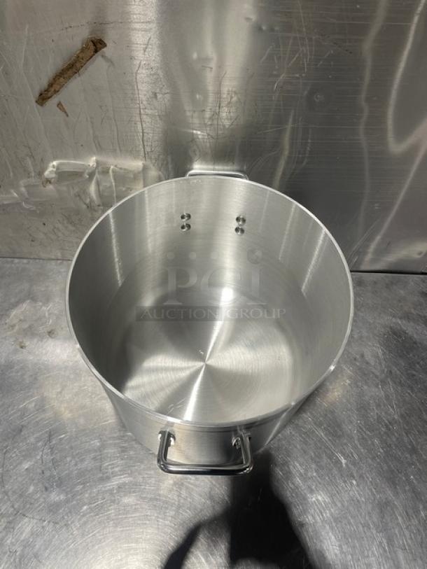 Brand new Adcraft 24 Quart Stock Pot, Model H3-SP24, with sturdy handles, Hyperion 3 Series, stainless steel finish.