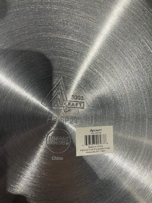 Brand new Adcraft 24 Quart Stock Pot, Hyperion 3 Series, Model H3-SP24, with handles; NSF certified, made in China.