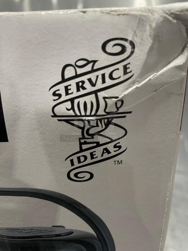 Service Ideas 2.5L Push Button Air Pot, Model ECA22S, new in box. Eco Air Series, glass-lined for insulation.