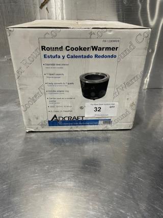 Adcraft FW-1200WR/B 11 Quart Countertop Cooker/Warmer, new in box, stainless steel interior, 120V, includes adapter ring.