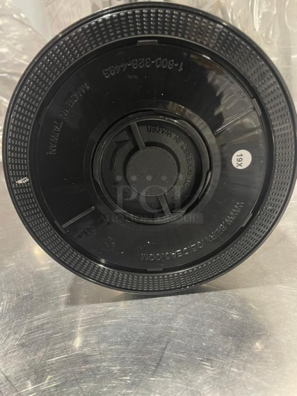 Service Ideas Eco Air Series air pot lid, model ECA22S, with push button and glass lining, in black.