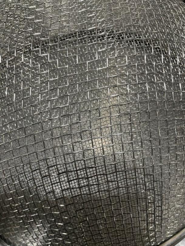 Adcraft Deluxe 10" Double Mesh Strainer DSM-10, new condition, stainless steel, intricate mesh pattern.