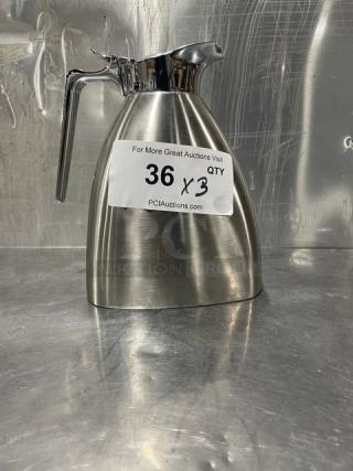 Spring insulated 1L beverage server, stainless steel liner, model 17600-5, new condition, auction label visible.