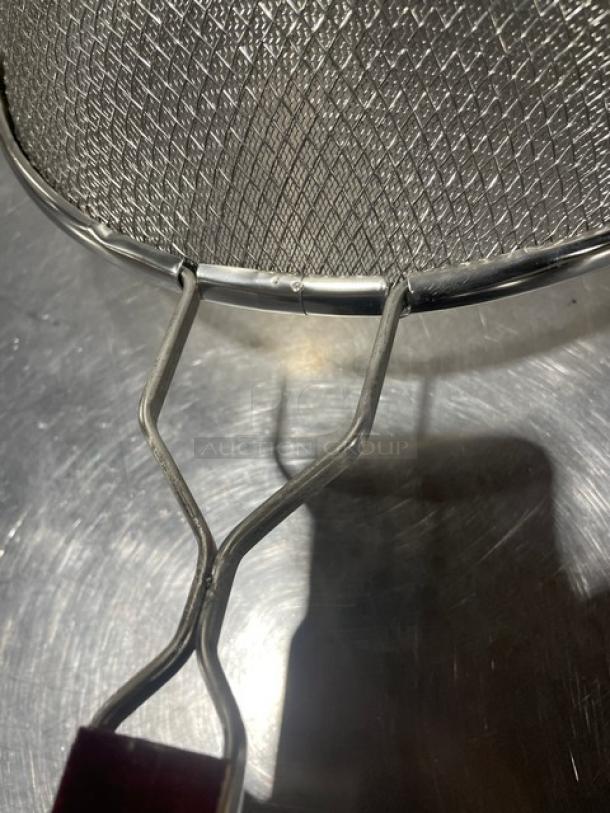 NEW Adcraft Deluxe 10" Double Mesh Strainer, Model DSM-10, stainless steel, new condition, durable wire construction.