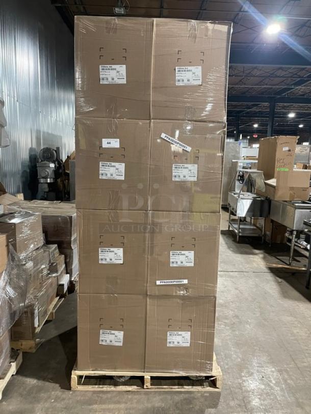 Pallet of IPL Model 2259500265, 8 oz. square tamper-evident deli containers, brand new, 900 per case, seven cases.