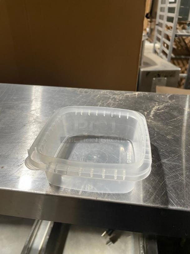 Brand new IPL 16 oz. square tamper-evident deli container, model 2509500265. Clear plastic, durable, high-quality finish.