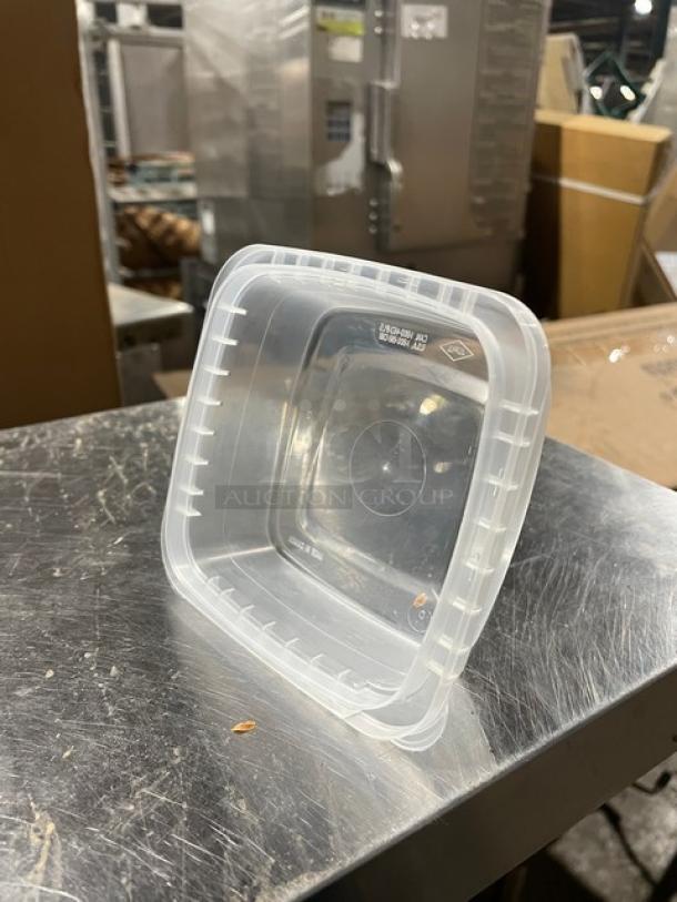 Brand new IPL 16 oz. clear square tamper-evident deli container, model 2509500265. 700 per case, full pallet.