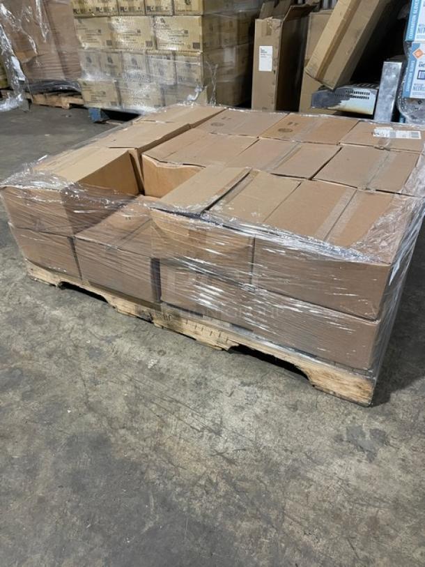 Full pallet of Bagcraft Model 300050 to-go baguette/sandwich bags, new, in cases of 500 bags, wrapped for shipping.