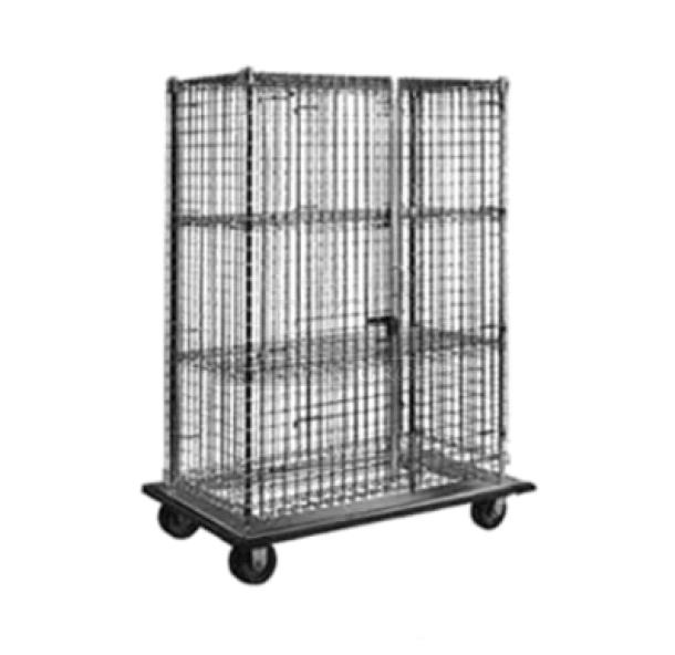 BRAND NEW Eagle Group DTSC2430E green epoxy-coated wired security unit with dolly truck, commercial-grade.