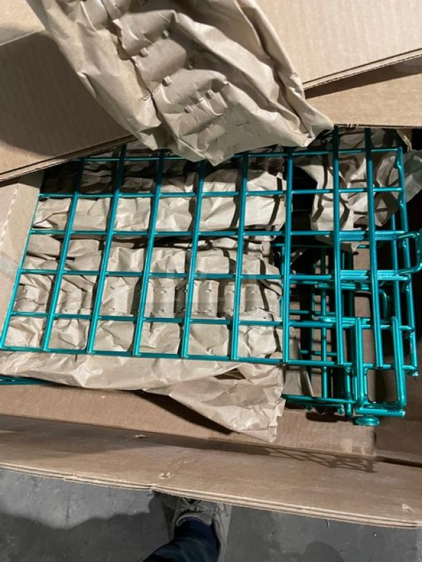 BRAND NEW Eagle Group DTSC2430E green epoxy coated wired security unit with dolly truck, packaged in a box.