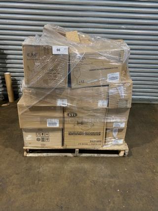 BRAND NEW! MIXED PALLET! FOH Commercial Clear Tempered Glass 14” Square Buffet Board! Model: BHO057CLG20! With Chef & Sommelier By Arc Cardinal Commercial Clear 21.25 Oz. Cabernet Bordeaux Wine Glass! Model: FJ035! With Carlisle Commercial White 12.5 Oz. Kingline Rimmed Nappie Bowl! Model: KL11902! With Arcoroc Commercial 16 Oz. Can Cooler! Model: E5458A! With Libbey Spiegelau Collection Commercial Clear 14 Oz. Long Drink Glass! With Cambro The Shoreline Collection Commercial Cranbury 9 Oz. Round Bowl! Model: MDSB9487! With CAC China Commercial 11” Round 12 Oz. Flat Food Design Pasta Bowl! 1-Dozen Per Case! Model: FDP-11! & MORE! 35X Your Bid! - Item #1224101