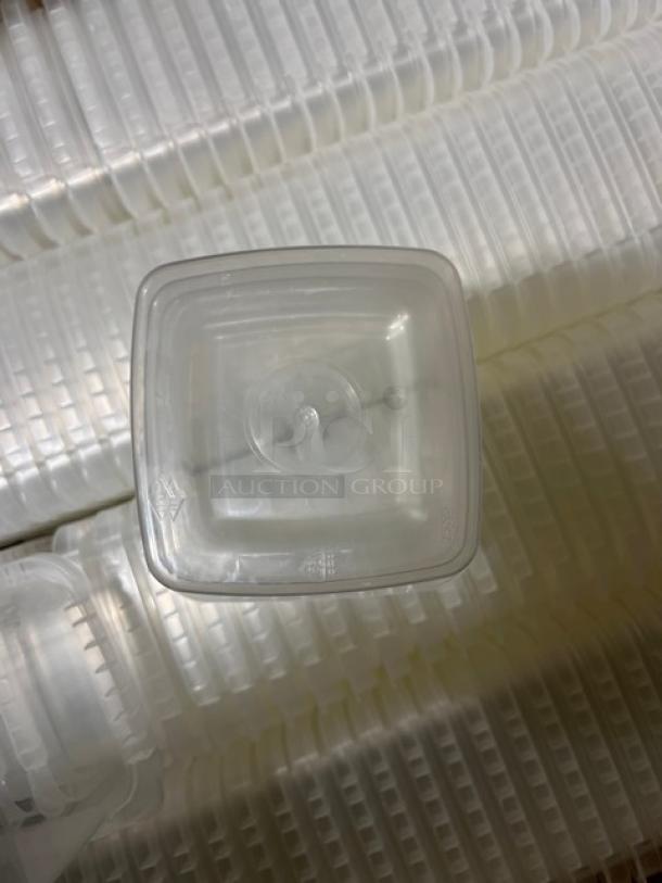 Brand new IPL tamper-evident 16 oz. square deli container, Model 2509500265. Clear plastic, 700 per case, full pallet.