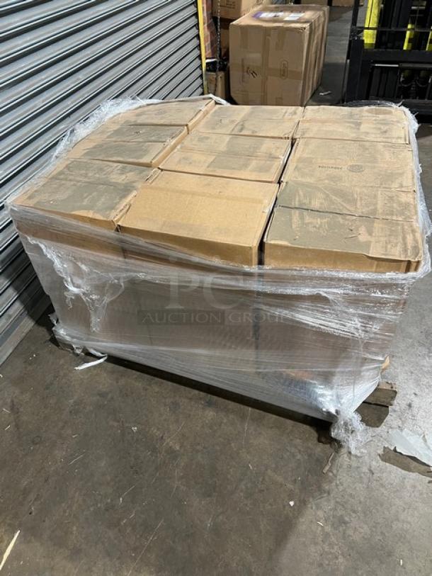 Full pallet of BagCraft EcoCraft NK6T wax tissue papers, new and shrink-wrapped. Boxes contain 6"x10.75" bakery paper.
