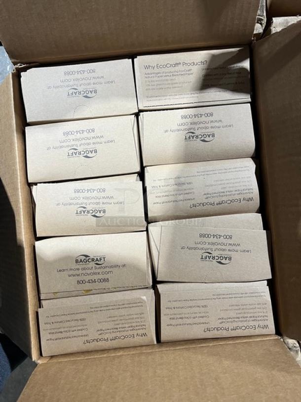 BagCraft EcoCraft NK6T interfolded wax tissue paper, 6"x10.75", packed in a full pallet with visible branding and sustainability info.