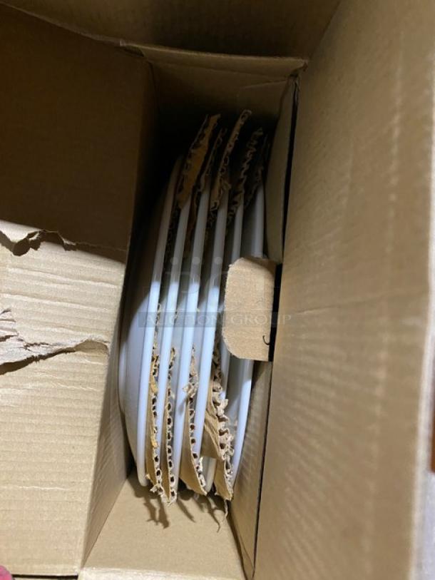 Brand new Chef & Sommelier Infinity Series FN512 8.25” bone white china coupe plates in box. 24 plates per case.