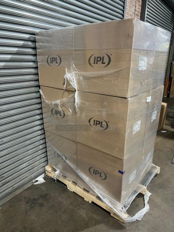 Brand new IPL commercial clear 8 oz deli containers, model 2259500265, on full pallet. 900 per case, tamper-evident.