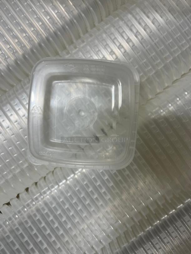 BRAND NEW IPL Model 2259500265 Clear 8 oz. Square Tamper-Evident Deli Containers, 900 per case, on full pallet.