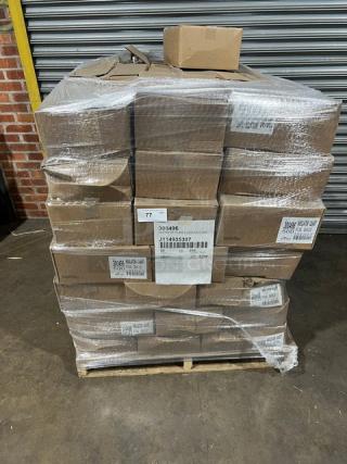 Pallet of BagCraft 300496 white foil insulator quart sandwich bags, 500 per case, brand new, multiple boxes shrink-wrapped.