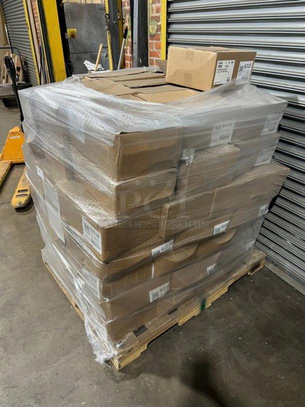 Full pallet of BagCraft commercial white foil insulator quart sandwich bags. Model 300496, 500 per case, brand new.