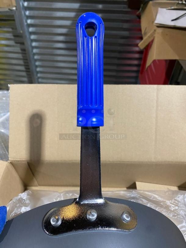 Brand new Vollrath Wear-Ever H4015 stir fry pan, 11.5" aluminum, blue grip handle, commercial quality.