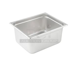 Brand new Winco SPJL206 stainless steel half-size 6" deep anti-jam hotel steamtable pan.