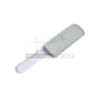 Brand new Crestware PHT103 10" stainless steel solid turner with white grip handle, commercial-grade quality.