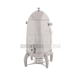 BRAND NEW! Winco Virtuoso Series Commercial Stainless Steel Mirror Shine Finished 5 Gal. Coffee Urn! With Fuel Holder Base! Model: 905B! - Item #1224407