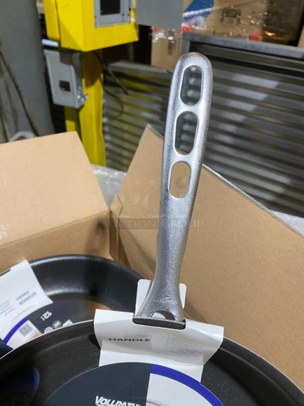 Brand new Vollrath Tribute Series 12" fry pan, model 691412, stainless steel/aluminum core, Ever-Tite grip handle.