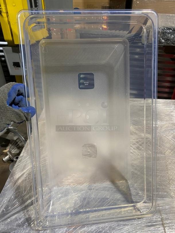 Brand new Front Of The House clear full-size deep insert pan, model BHO052CLT20. Measures 12X. Perfect condition.