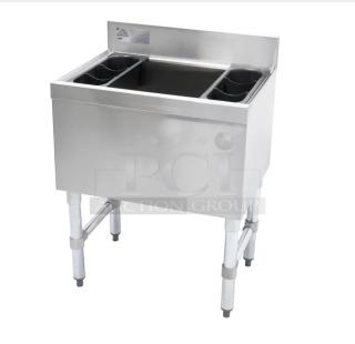 BRAND NEW! Advance Tabco Commercial Stainless Steel Underbar Ice Bin/Cocktail Unit! With 7-Circuit Cold Plate! With 4