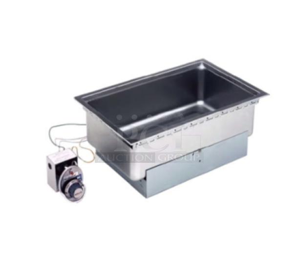 Brand new Wells SS276TDU stainless steel electric single pan 12"x27" drop-in hot food well, with control panel.