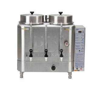 BRAND NEW! Wilbur Curtis Commercial Stainless Steel Electric Powered Countertop Automatic Twin 3-Gal. Coffee Urn! Model: URN-300-12 SN: 15055341! 220V 1 Phase! On Legs! - Item #1224455