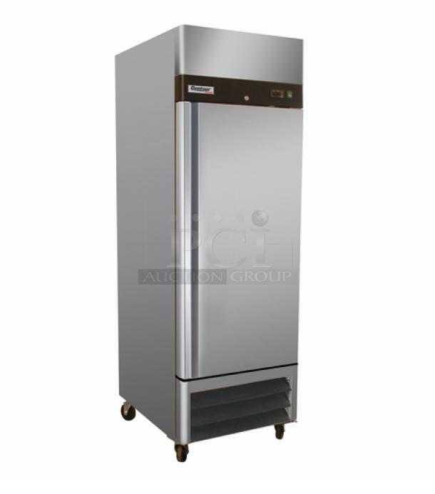 Centaur Plus Series stainless steel single door commercial refrigerator, model CSD-1DR-TSI-ES, Energy Star certified, used condition.