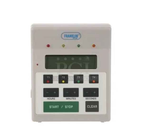 Franklin 4-In-1 Digital Timer, Model 151-7500, brand new, white, LCD display, multiple buttons for timing functions.