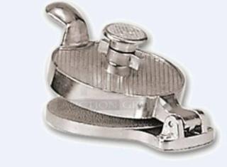 Adcraft Aluminum Hamburger Mold, Model AHM-5, new condition, textured plate, durable construction, ideal for uniform patties.