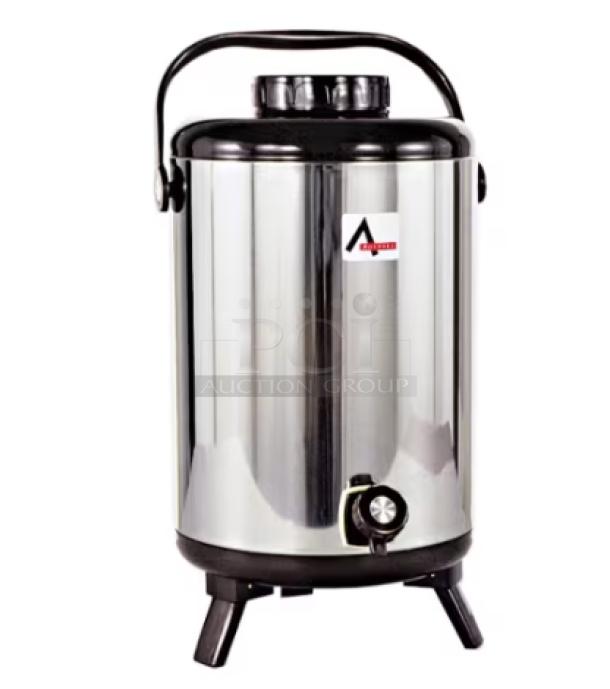 NEW Adcraft 10 Qt Insulated Beverage Server, Model BDI-10, stainless steel, with carrying handle, in original box.